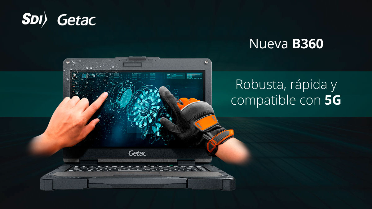 Getac presenta la nueva laptop B360, la más rápida,  robusta y compatible con 5G