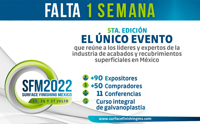 Surface Finishing México fortalecerá al sector de acabados y recubrimientos superficiales industriales