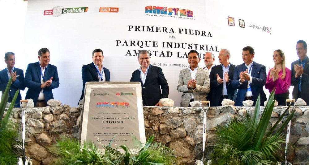 Colocan primera piedra del Parque Industrial Amistad Laguna en Coahuila
