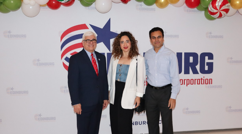 De izquierda a derecha; Dalith Cantú, director de Industrial Real Estate de CIL Capital; Sai Mullapudi, UTRGV Data and Reserch Center.