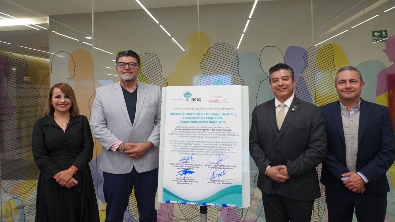 Index Guanajuato y el Clúster Automotriz de Guanajuato firman convenio para fortalecer la proveeduría
